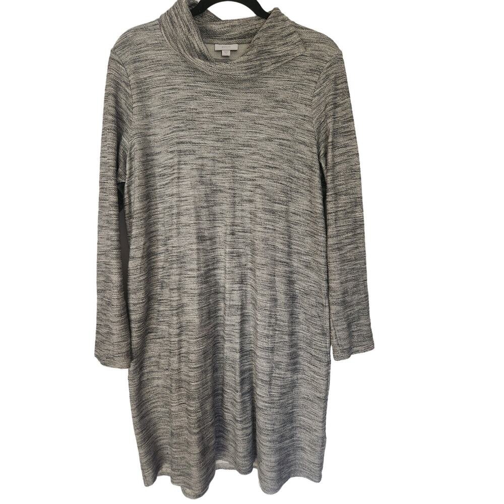 Pure Jill Knit Turtleneck Dress‎ Speckled Gray Long Sleeve Casual Size Small